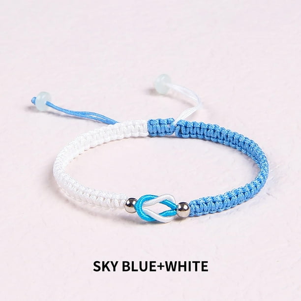 Xihbxyly Pulseras de La Amistad Tejidas a Mano, Elegante Diseño Ajustable, Cuerda Suave con Cuentas Plateadas, Regalo Perfecto para Aniversarios, Cumpleaños, San Valentín, Todas Las Edades.