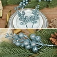 thumbnail image 2 of TETOU 14 Packs Light Blue Christmas Glitter Berries Stems,7.8 Inch Artificial Christmas Picks for DIY Xmas Tree Wreath Garland Holiday Home Indoor Winter Decoration, 2 of 7
