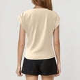 thumbnail image 6 of Kcolen Women's Dressy Casual Blouses To Wear with Jeans Summer Solid Color Short Sleeve T-Shirts V Neck Comfy Trendy Pullovers Loose Fit Fashion Blouse for Women, 6 of 6
