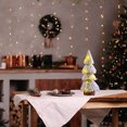 thumbnail image 4 of 1 árbol de cedro flocado con luces, adorno para árbol de Navidad de escritorio, decoraciones navideñas, 4 of 5