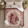 thumbnail image 5 of Deep Burgundy Floral Blooming Peonies Scene Living Room, Cozy Botanical Garden Scene, Warm Flannel Blanket for Sunroom and Reading Nook, Garden Lovers Thanksgiving Gift, Artistic Home Decor, 5 of 9