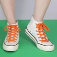 thumbnail image 5 of 1pair Double Layers Flat Boot Shoelaces Strings Orange for Sneakers Tennis Shoes, 5 of 6