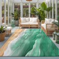 thumbnail image 2 of Large Area Rugs 6'x9', Green Coastal Beach Carpet Runner Indoor Outdoor Rugs Home Decor Aesthetic, Summer Nautical Ocean Beige Seaside Non Slip Mats Washable Accent Rug for Living Room Bedroom, 2 of 8