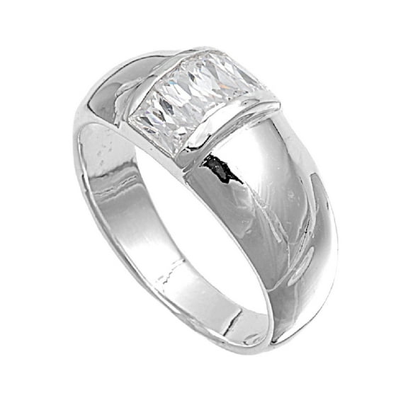 Designer Style Cubic Zirconia Ring Sterling Silver 925 Size 11