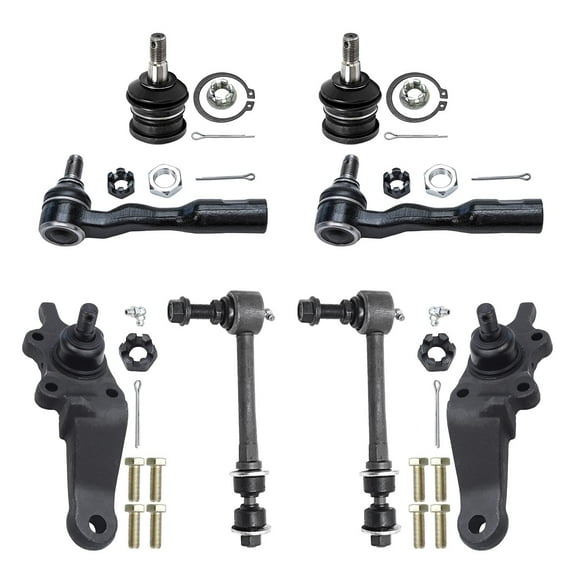 Detroit Axle - 8pc Front Suspension Kit for 00-02 Toyota Tundra 2001-2002 Sequoia 4 Upper & Lower Ball Joints 2 Outer Tie Rods 2 Sway Bar Links Replacement