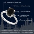 thumbnail image 2 of Gem Stone King 925 Sterling Silver Black Onyx and White Diamond Engagement Ring for Women (2.22 Cttw, Gemstone Birthstone, Available in Size 5, 6, 7, 8, 9), 2 of 6