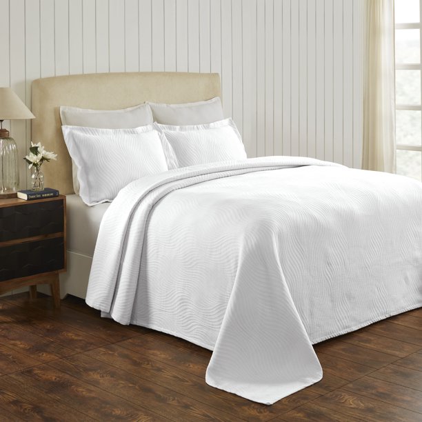 Impressions Moretz Cotton Matelassé Bedspread, Twin, White Walmart
