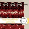 thumbnail image 6 of Red Black Boho Kitchen Curtains Window Panels, Vintage Ethnic Tribe Abstract Art Retro Insulated Window Treatment Curtain, Grommet Curtains for Bedroom/Living Room/Bathroom, 2 Piece 52"Wx63"L, 6 of 8