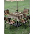 thumbnail image 4 of Outdoor Tablecloths with Umbrella Hole & Zipper, Brown Beige Wooden 54x54 Inch Square Tablecloths, Vintage Farmhouse Retro Art Waterproof Table Cloth, Patio/Pool/Picnic Table Covers, 4 of 8