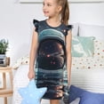 thumbnail image 4 of Fotbe Astronaut Helmet Reflections Vestido de Dormir para Niñas de 3 a 10 Años, Mangas Cortas, Estilo Princesa, Pijama Camisón con Mangas Voladas-X-Large, 4 of 6