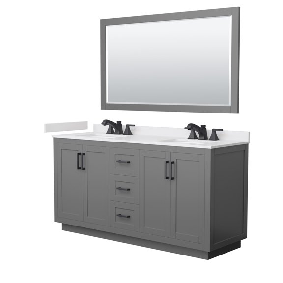 Wyndham Collection Wcf2929-66D-Vca-Us3m58 Miranda 66" Free Standing Double Basin Vanity