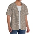 thumbnail image 4 of Vsdgher Hand Drawn Snake Print Men's Wrinkle Free Untucked Cuban Shirt Business Casual Button Down Shirts Short Sleeve Shirt, 4 of 7
