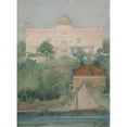 thumbnail image 2 of Ferdinand Boberg 11x14 Black Ornate Wood Framed Double Matted Museum Art Print Titled: Sketch for a Building for Thiel's Gallery (1904), 2 of 5