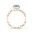 thumbnail image 2 of ANGARA Natural Nature Inspired Cushion 1.4 ct Aquamarine Ring in 14K Rose Gold for Women (Size-7mm) | March Birthstone, Birthday, Anniversary, Jewelry Gift for Women | Natural Aquamarine Ring, 2 of 10