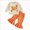 Orange, variant on WXFAZCVU Girls Halloween Outfits Letter Print Long Sleeve Shirt and Flared Pants Daily Wear Size 2-3 Years
