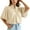 White, variant on MIXUE Women Blouses Summer Denim Solid Color Lace Hollow Out V Neck Short Sleeve Stylish Casual Womens Tops Sportswear,Red,S