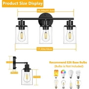 Bathroom Lights Fixtures 3 Light Vanity Lights Industrial Farmhouse Wall Mounted Mirror Wall Lights with Glass Cover Bathroom Vanity Lights