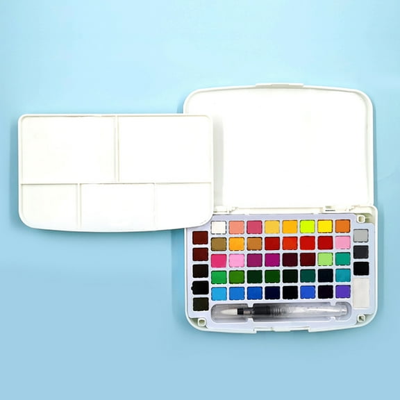 Studio Artist's Watercolor Field Kit (48 High Pigment Colors, Water Brush, Sponge, and Palette), (Hardcover)