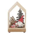thumbnail image 3 of Adorno de casa de madera LED, decoración de la casa de Navidad Decoración de casa de madera LED de madera para Navidad Decoración navideña Materiales ecológicos Jadeshay A, 3 of 8