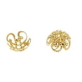 thumbnail image 2 of 100x 10mm Vintage Chinese Knot Copper Plated Flower Bead Caps Jewelry Making Gold, 2 of 5