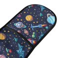 thumbnail image 2 of Dailycode Double Sided Oven Mitt with Loop Heat Resistant Kitchen Long Potholders 7" x 35" Space Stars Planet Rocket, 2 of 6