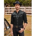 thumbnail image 4 of COOFANDY Men's Cowboy Button Up Western Shirts Cotton Embroidered Long Sleeve Shirt, 4 of 4