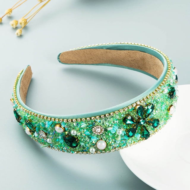 Fiudx Diadema de Moda para Damas, con Personalidad, Decoración de Diamantes de Imitación, Color Caramelo, para Niñas, Accesorios para Fiestas, Joyería