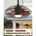 thumbnail image 5 of Sofucor 20-Inch Weatherproof Outdoor Ceiling Fan with Black Finish, LED Light, and Remote Control, 5 of 14