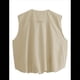 thumbnail image 4 of Chaleco Informal con Cremallera para Mujer, Estilo Cargo, Extragrande, con Dobladillo Fruncido, Sin Mangas, Chaquetas y Tops. Caqui L, 4 of 8