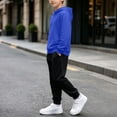 thumbnail image 5 of Cethrio Boys Athletic Outfit Sets, 2 Piece Casual Long Sleeve Running Boys' Activewear Blue Size 14, 5 of 5