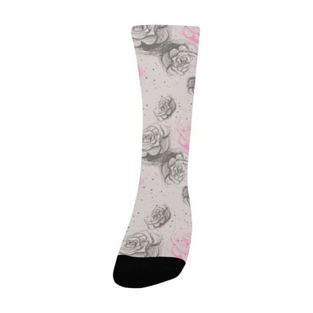 

Seamless roses pattern Vintage floral Women s Custom Socks (Made In USA)