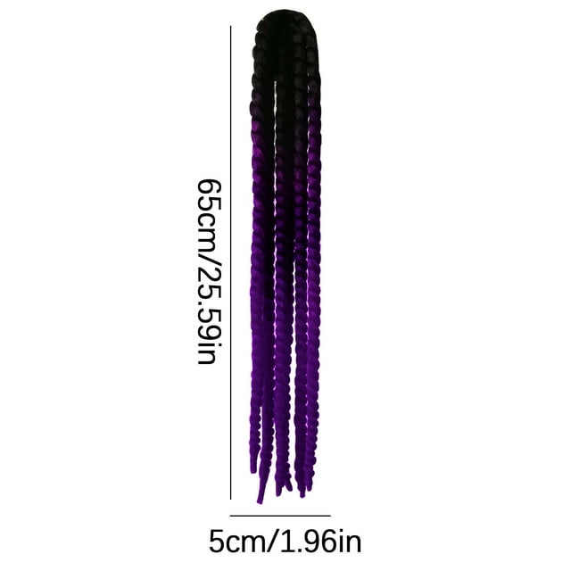 Motorcycle Helmet Braid Wig Accessory with Suction Cup and Adhesive Mounting for Full Coverage Braided Hair Style 65 in x 5 cm