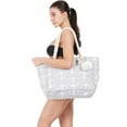 thumbnail image 2 of Extra Large Beach Bags Totes Women Waterproof Sandproof Big Tote Bag Zipper Inner Pockets Rope Handle Canvas with Zip Closure Swim Pool Gym Picnic Travel Weekend Accessorie Grey Anchor Handbag Gifts, 2 of 6