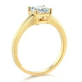 thumbnail image 3 of Wellingsale Ladies Solid 14k Yellow Gold Polished CZ Cubic Zirconia Princess Cut Engagement Ring - Size 4, 3 of 6