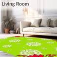 thumbnail image 2 of ODIKA 6'x9' Machine Washable Non-Slip Area Rug, Snowflake Medallion with Poinsettia Corner Accents High Traffic Rug, Green, 733182, 2 of 7