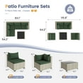 thumbnail image 6 of UDPATIO 5 Pieces Outdoor Patio Furniture Set, Outdoor Wicker Patio Conversation Set with Cushions for Backyard, Porch, Garden(Green), 6 of 9