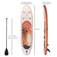 thumbnail image 3 of Outsunny Paddle Board Gonflable, Stand Up Paddle Paddle Réglable en Aluminium Antidérapant Pont Pulvérisé Tortues de Mer Conseil, avec Accessoires ISUP & Sac de Transport, 10'5 "x 30" x 6 ", Orange et Blanc, 3 of 10