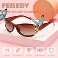 thumbnail image 6 of FEISEDY Trendy Polarized Y2K Sunglasses Wrap Around Butterfly Design Fashion Sunnies UV400 Protection B0078, 6 of 14
