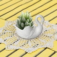 thumbnail image 2 of White Swan Planter Pot - Medium Temperature Ceramic Succulent Pot with Drain Hole, Decorative Container for Indoor/Outdoor Use Multi-Purpose, 2 of 6