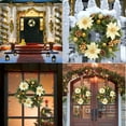 thumbnail image 3 of Festisoul 16'' Christmas Wreath for Front Door, Xmas Door Wreath with Balls, Artificial Poinsettia Flowers, Berries & Pine Cones for Fireplace Wall Window Christmas Decoration, Gold, 3 of 7