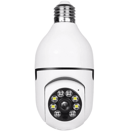 

Egebert Wireless Light Bulb Camera Smart Security Camera 1080P 360° Dome Camera for Indoor & Outdoor Surveillance with 2-Way Audio Motion Detection Color Night Version