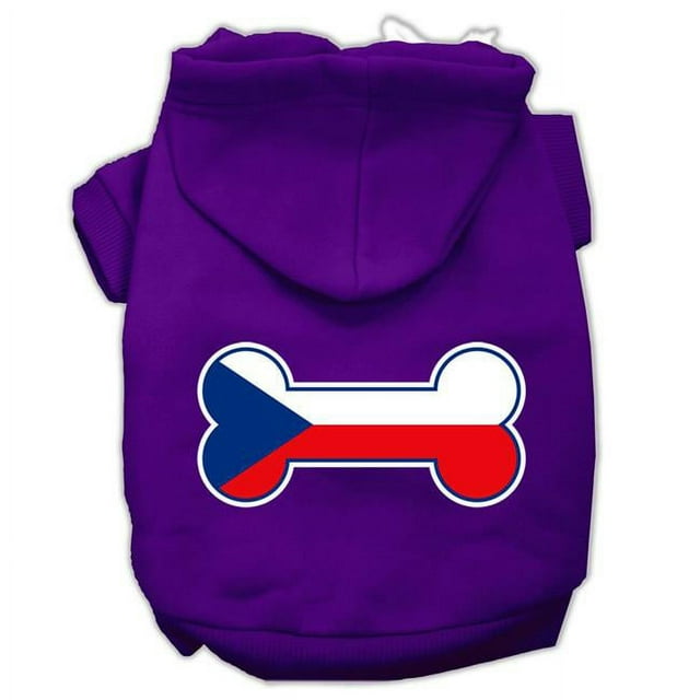 Bone Shaped Czech Republic Flag Screen Print Pet Hoodies Purple Xxl (18)