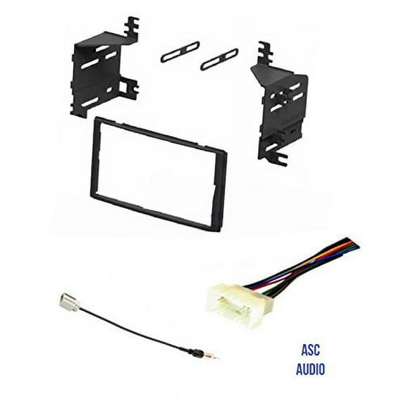 ASC Car Stereo Radio Install Dash Kit, Wire Harness, and Antenna Adapter for installing an Aftermarket Double Din Radio for 2009 2010 Kia Sportage