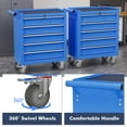 thumbnail image 7 of 5-Drawer Tool Chest,Rolling Tool Cart with Wheels,High Capacity Tool Cabinet with Locking System for Garage, Warehouse, Workshop-Blue, 7 of 7