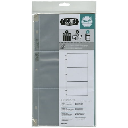 Image of We R Ring Photo Sleeves 6 X12 10/Pkg-(3) 6 X4 Pockets