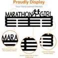thumbnail image 5 of Marathon Girl Medal Display Rack Sports Events Medal Display Holder with 12 Lines Sturdy Steel Award Display Holders Wall Mounted Medal Display Racks for Ribbon Lanyard Black, 5 of 6