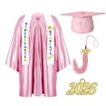 thumbnail image 2 of HAOTAGS Boys and Girls Long Sleeve Graduation Gown Set With Cape And Cap (2-10) Toddler To Kids Outfits For Ceremony And Performance Pink Size 3T, 2 of 6