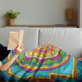 thumbnail image 3 of Rainbow Mandala Soft Flannel Fleece Throw Blanket, Southeast Motifs Geometric Triangles and Petals Pattern, Cozy Plush for Indoor and Outdoor Use, 70" x 90", Multicolor, by Ambesonne, 3 of 5