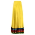 thumbnail image 5 of Aiihoo Womens Flamenco Ballroom Dance Folk Dancing Colorful Stripe Hem Skirt Yellow 87cm L, 5 of 6