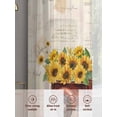 thumbnail image 6 of Sunflower Truck Sheer Curtains 72 Inch Length 2 Panels Set Window Treatments, Yellow Floral Summer Botanical Elegant Pastoral Rod Pocket Semi Curtains for Living Room/Bedroom/Kitchen, 104"W x 72"L, 6 of 7